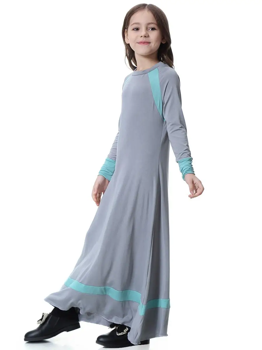 Мусульманский Дубай дети Abaya девушки с длинным рукавом исламский кафтан арабское