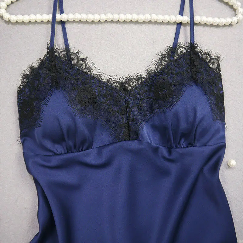 Стильное сексуальное женское белье Шелковый кружевной халат ночная рубашка