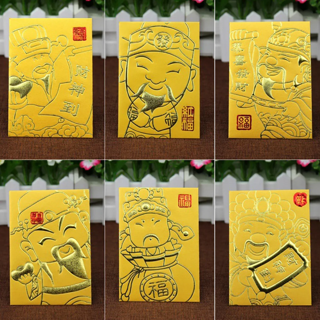 60 шт красный конверт креативный Fortune God Red Packet Hongbao узор китайский на новый год