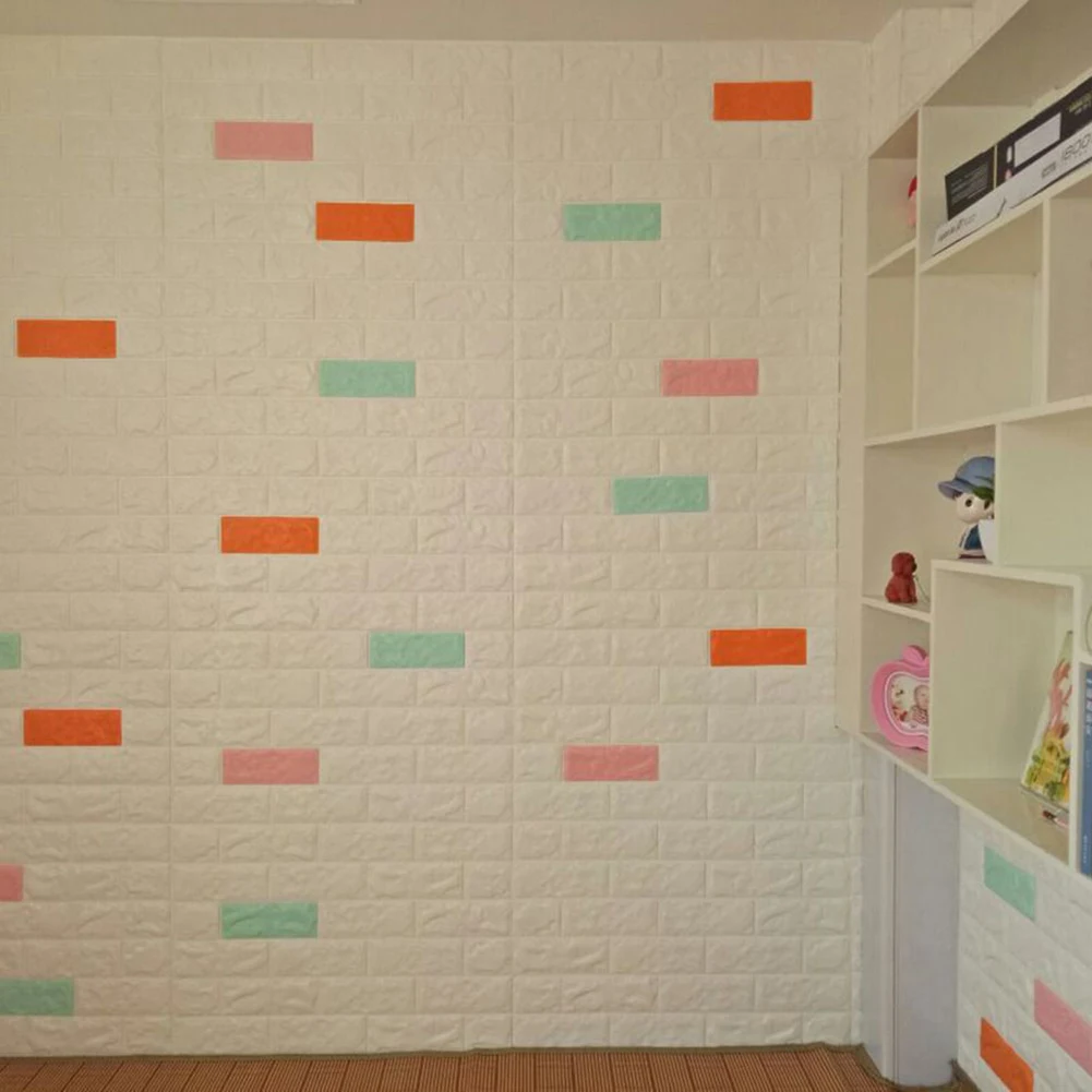 1 лист ПЭ Пена 3D DIY стикер на стену Ретро тисненый кирпич украшение дома наклейки и