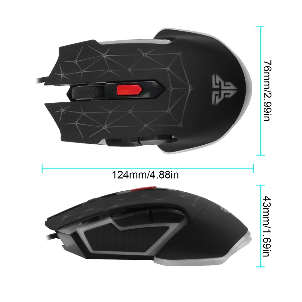 FANTECH X7 Macro RGB Mouse 4800 точек/дюйм оптическая 6D Проводная игровая мышь USB Pro Gamer