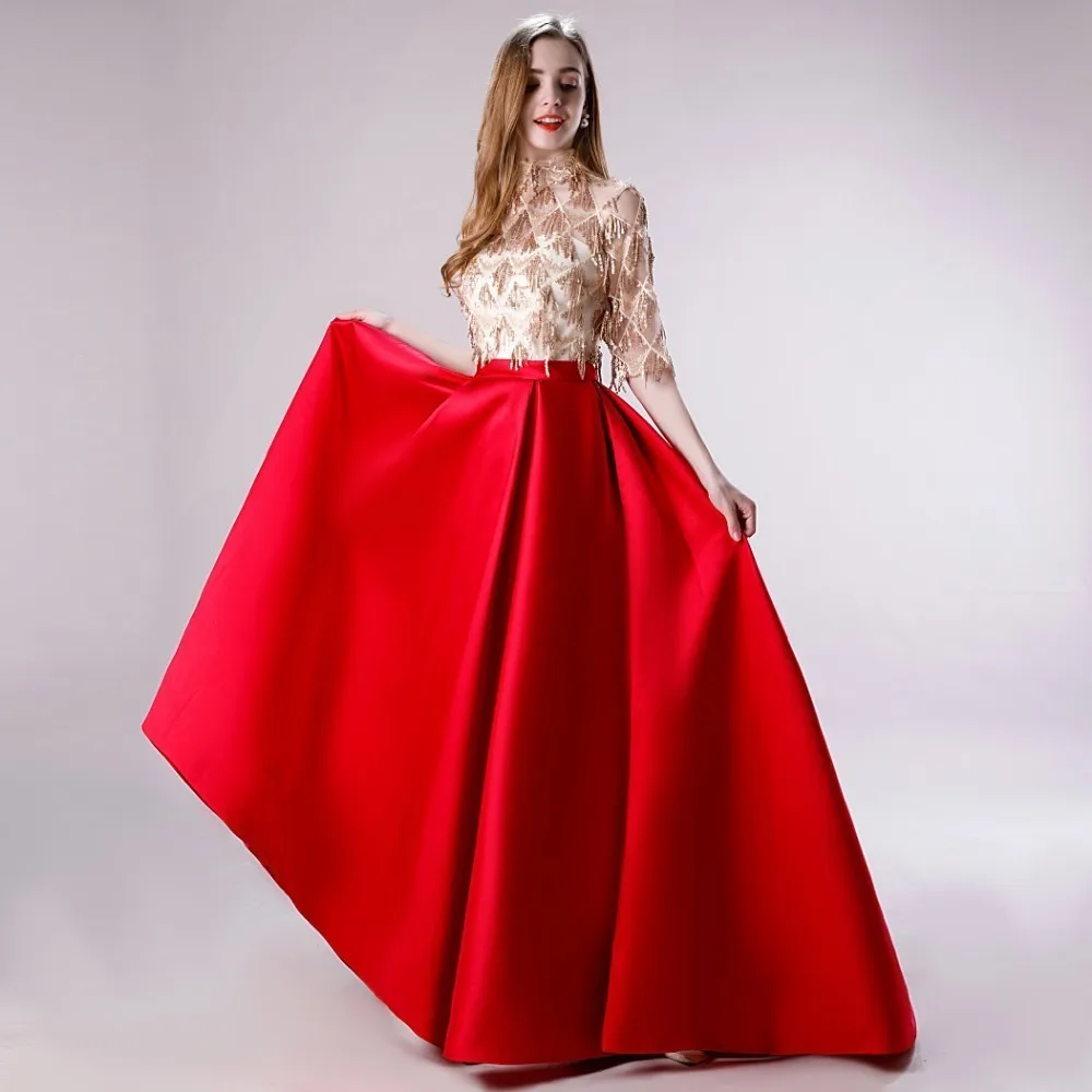 Vivian's Bridal Abiye/Пышное винтажное платье с высоким воротом и кисточками элегантное