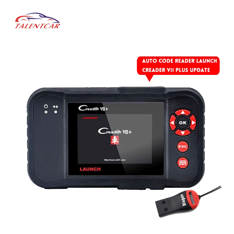 Профессиональный автоматический считыватель кодов Launch X431 Creader VII + Plus OBDII сканер