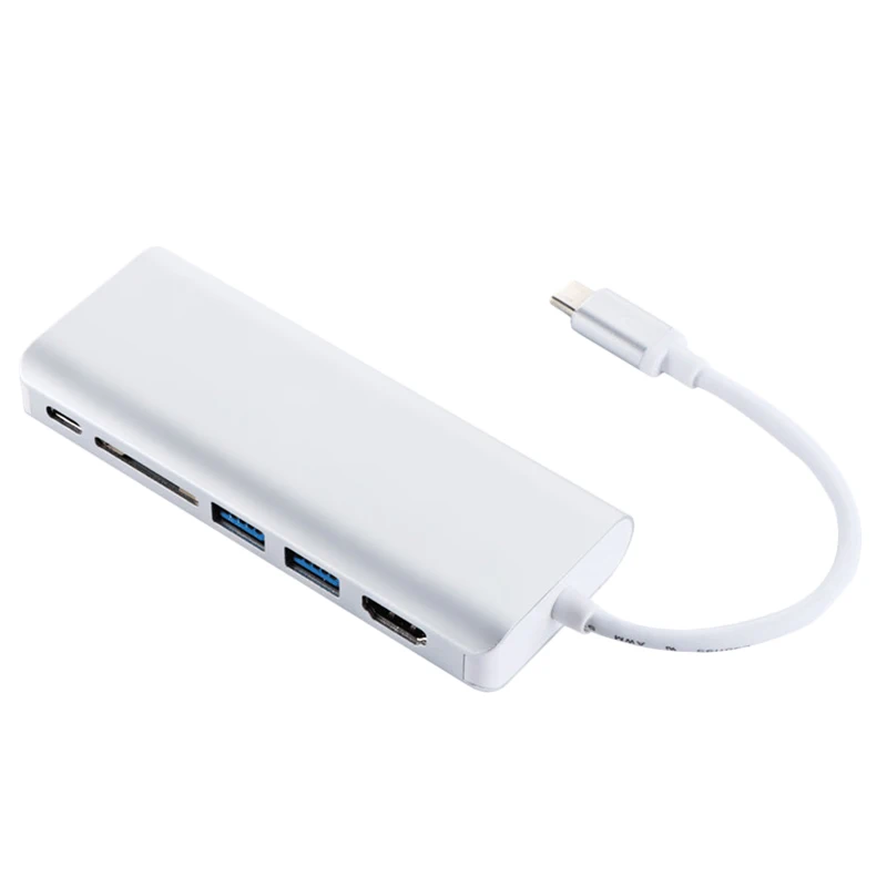 6в1 Usb 3 0 Type C концентратор многопортовый адаптер Hdmi Rj45 конвертер - Цена: 2 998,94 руб.
