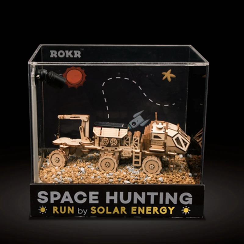 Robotime подвижная игрушка для обнаружения Rover Solar Energy 3D Diy резки деревянной модели