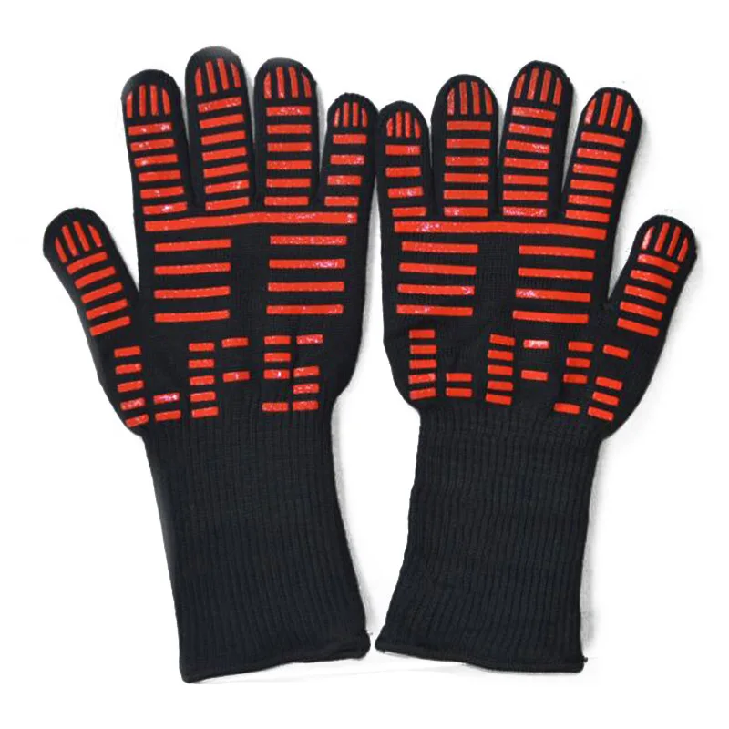 Высокая температура термостойкие силиконовые Кухня печи барбекю перчатка