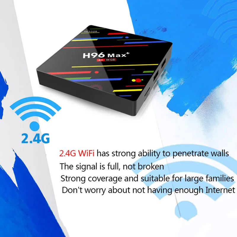 ТВ приставка H96 Max Plus Android 8 1 4 Гб 64 смарт Rk3328 четырехъядерный 5G Wifi 4K H.265 медиаплеер Pro