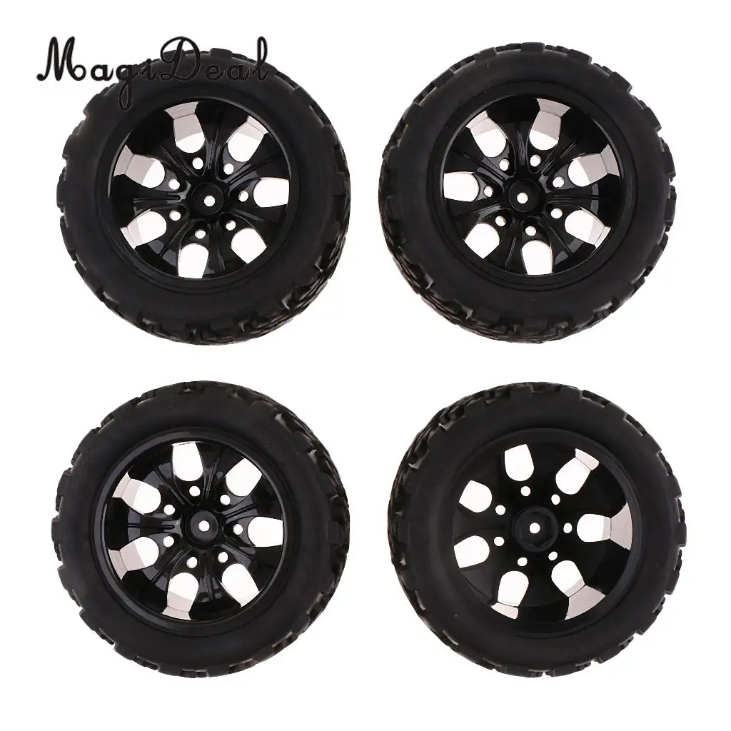 MagiDeal резина 4 шт. 12 мм Ступица колеса диски шины для 1/10 HSP HPI Traxxas Redcat RC гоночный