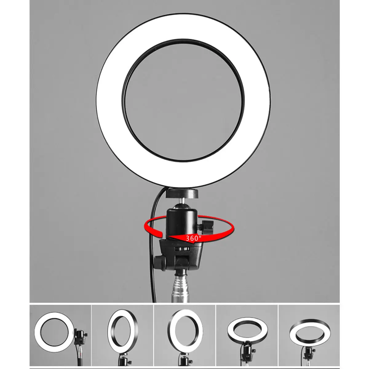 LED 3 Modes 40W 5500K Dimmable Studio Camera Ring Light Photo Phone Video Black 14.5CM | Novelty Lighting