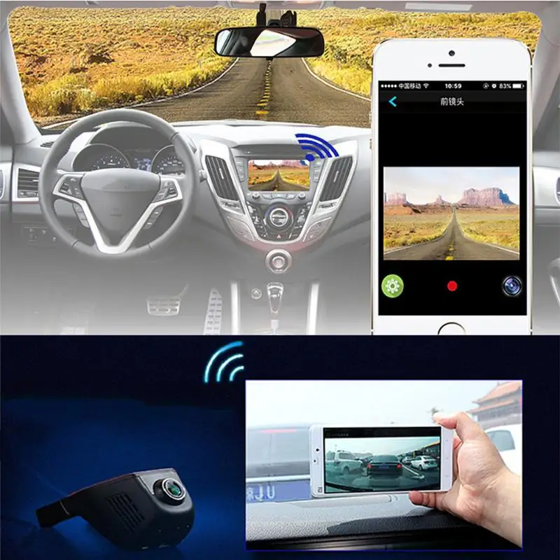 Full HD мини WiFi Автомобильный видеорегистратор с углом обзора 170 градусов 1080P