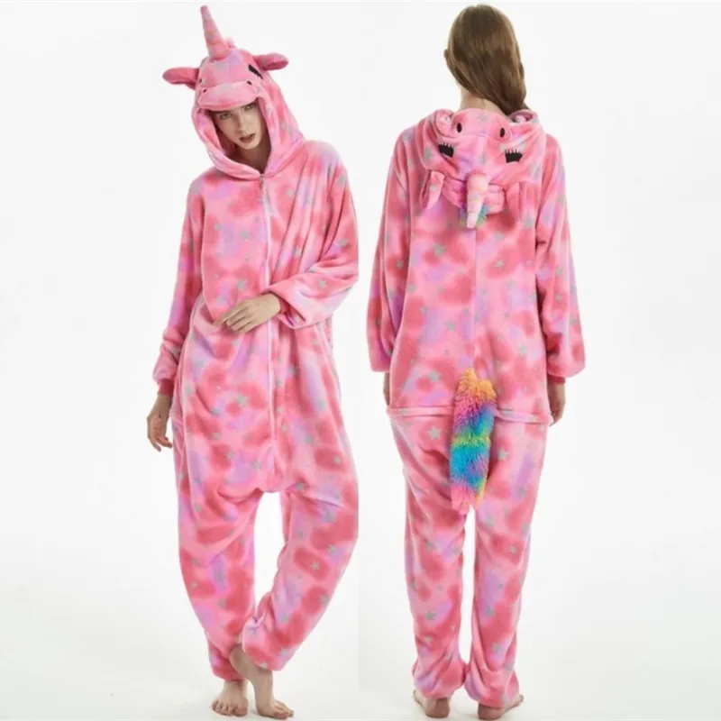Onesie Wholesale Animal Kigurumi Tigger Star onesies Adult Unisex Women Hooded Sleepwear Winter Flannel Jumpsuit Halloween |