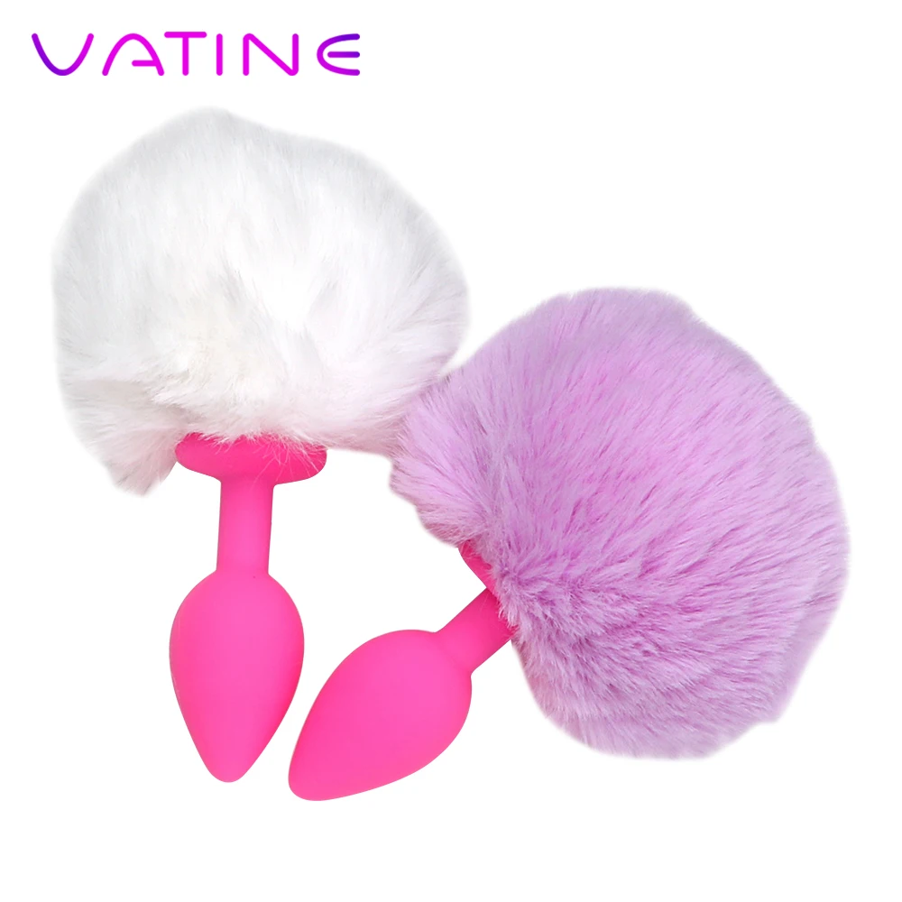VATINE Silicone Butt Plug Hairy Rabbit Tail Anal Sex Toys for Women Erotic Shop | Красота и здоровье
