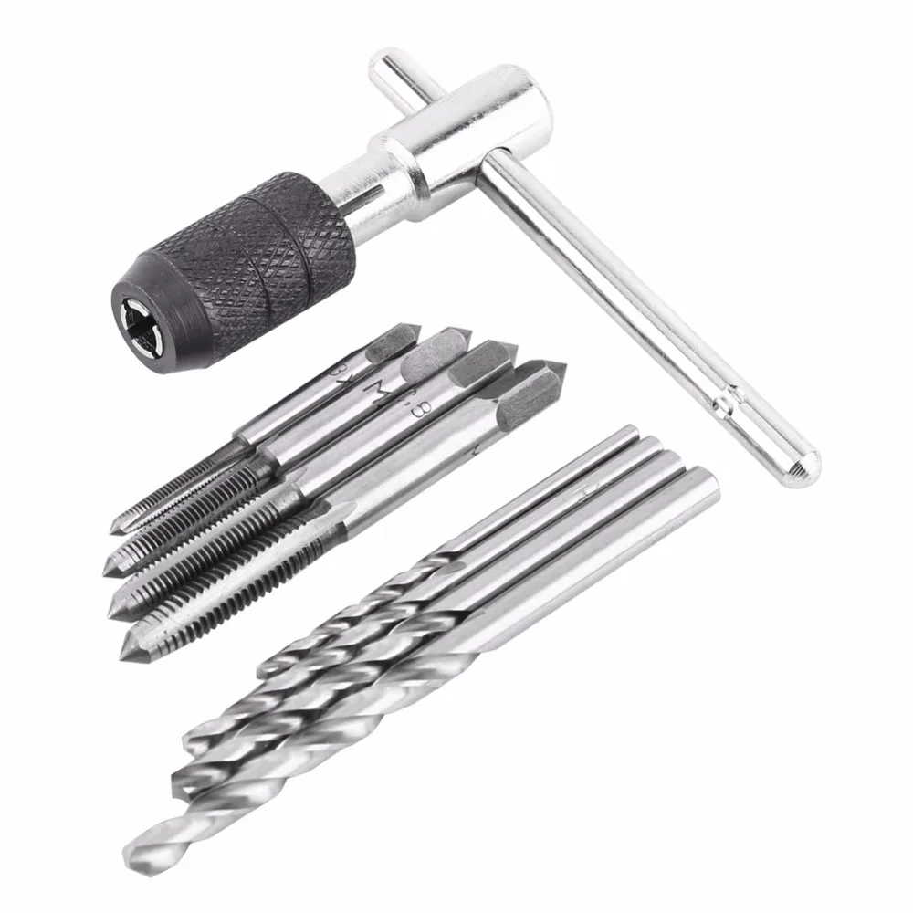 9 шт./компл. T тип машины ручные краны с винтовой резьбой Reamer M3/M4/M5/M6 набор крана 4 шт.