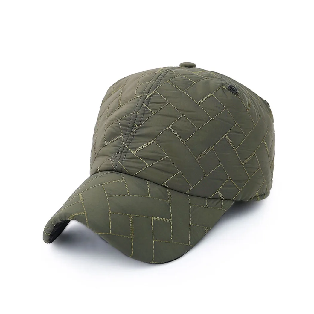 4 Colors Autumn Winter Baseball Cap Men Thick Warm Ear Protection Hats Solid Snapbak | Аксессуары для одежды