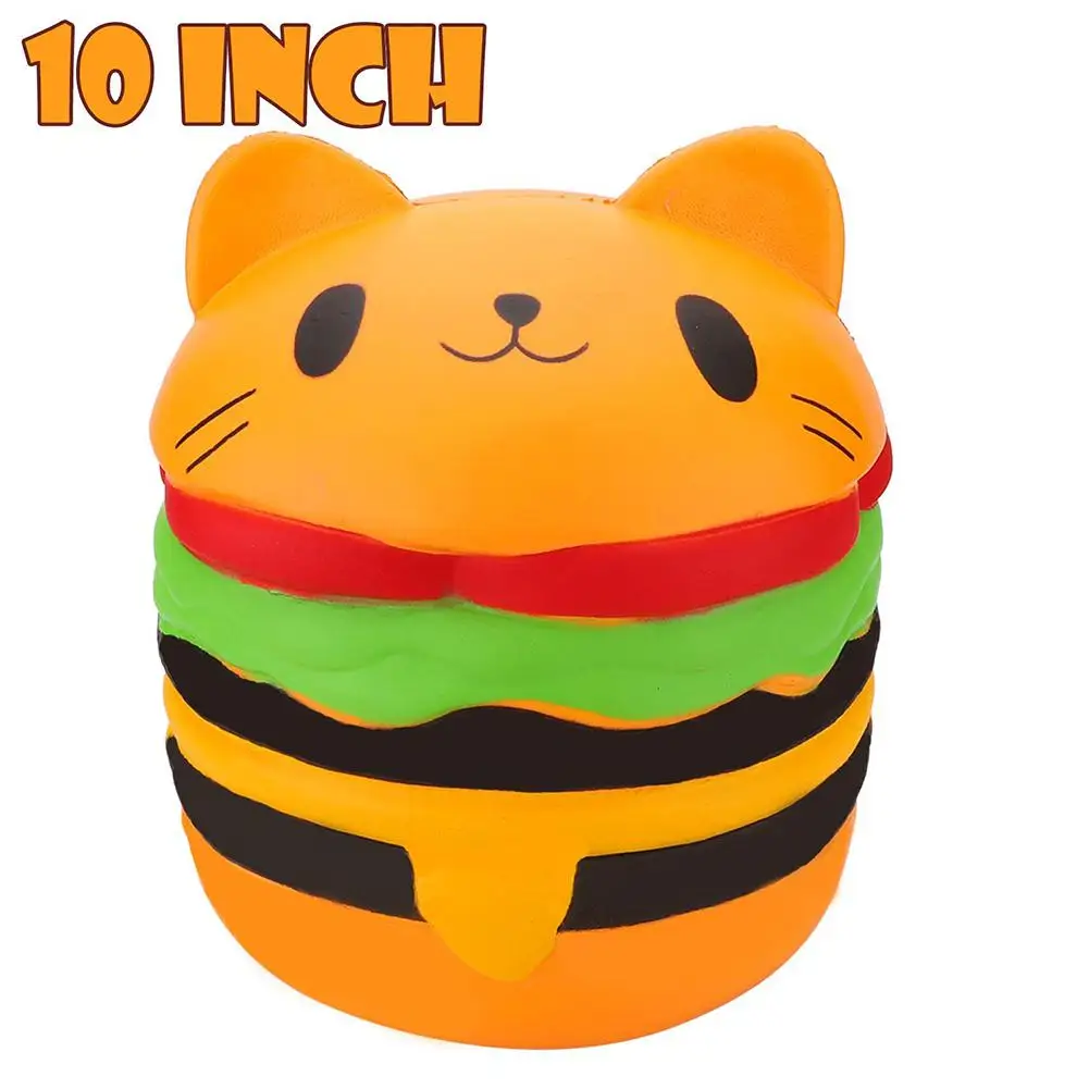 10 Inch Cute Cat Head Hamburger Squishy Slow Rising Squeeze Toy Collection Gift | Игрушки и хобби