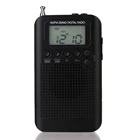 Портативное стерео радио AMFM, HRD-104, карманное, 2-полосное, Цифровая настройка радио, мини-приемник с ремешком для наушников, ЖК-дисплей 1,3 дюйма