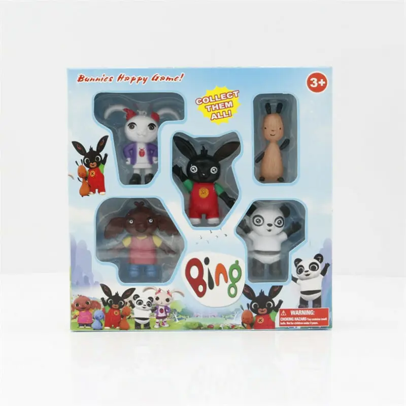5 шт. bing пластиковая фигурка игрушка Сула флоп hoppity вуш пандо Банни кролики peluche