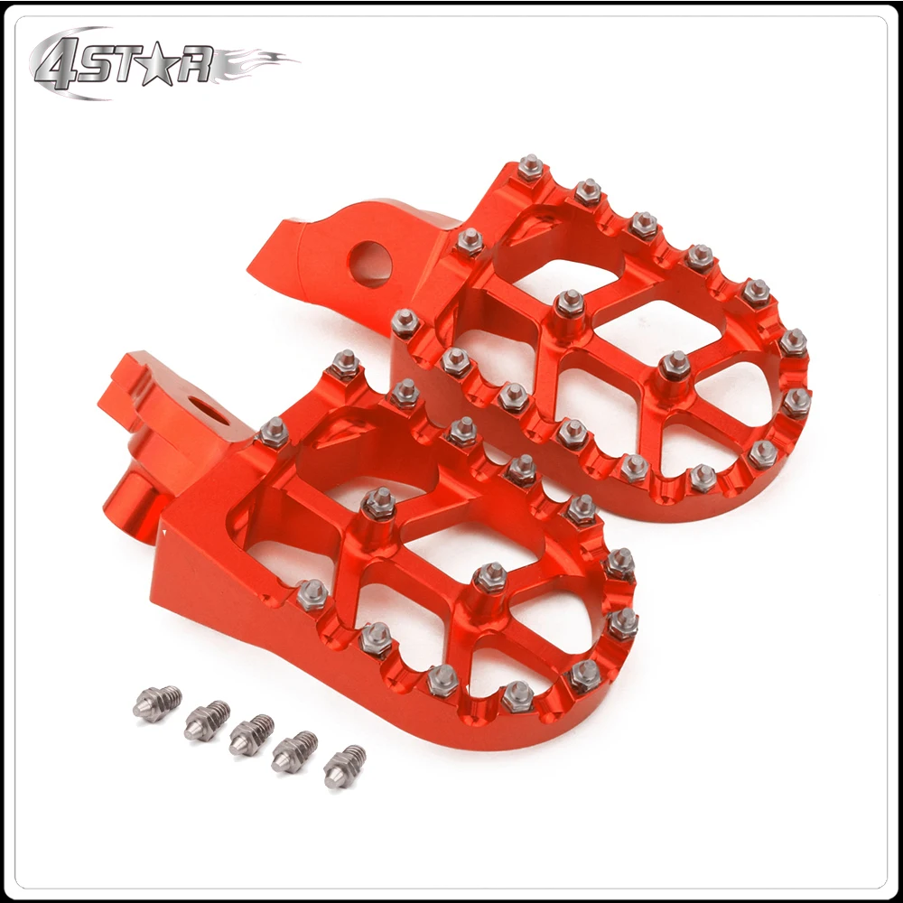 CNC красный широкий подножки педали Подставки Для SUZUKI РМЗ 250 450 RMZ250 2007 2008 2009 RMZ450 2005
