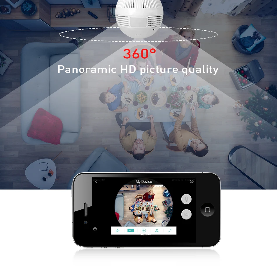 Беспроводная ip камера Hiseeu 960 P/3MP Wi Fi рыбий глаз 360 градусов VR CCTV Домашняя
