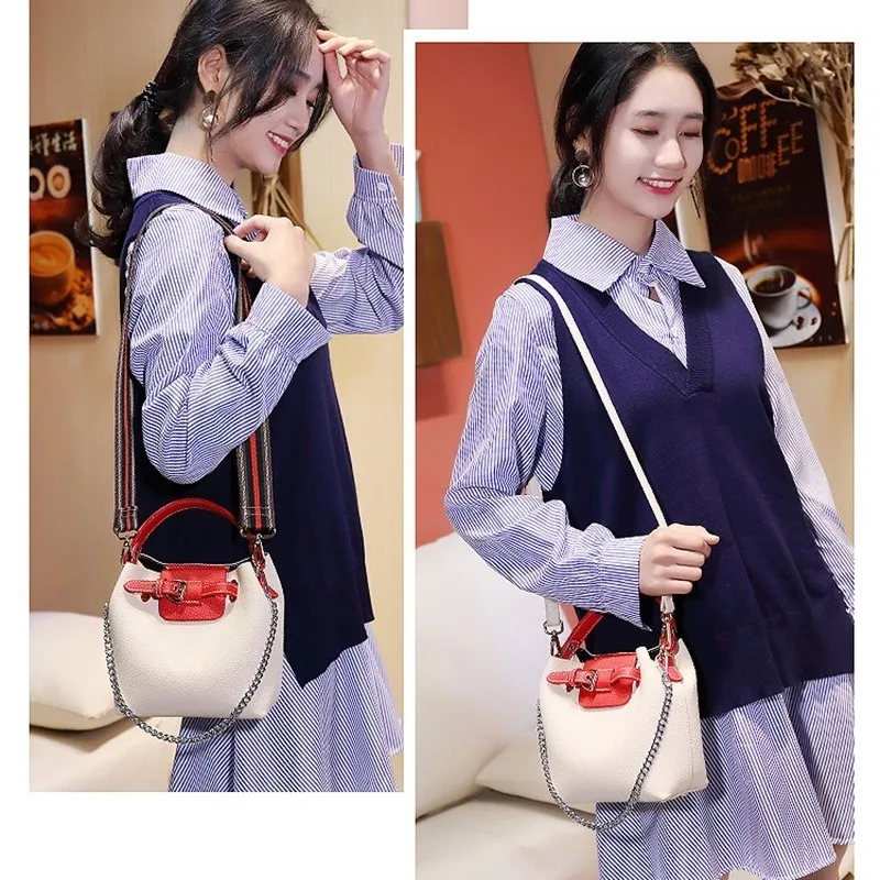 LIKETHIS модная женская сумка Кроссбоди из двух частей с широким плечевым ремнем на