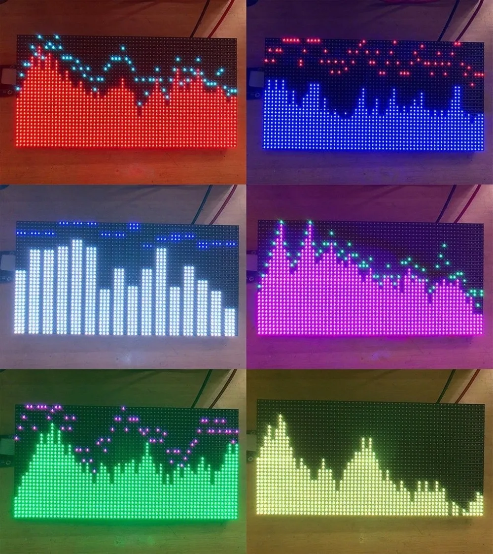 Профессиональный полноцветный RGB анализатор спектра музыки AS3264 усилитель