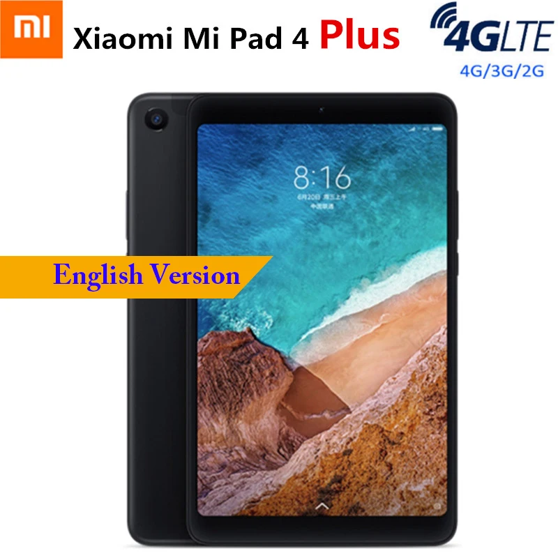 Xiaomi mi Pad 4 Plus 4G планшетный ПК Phablet 10 1 ''mi UI 9 0 Qualcomm Snapdragon 660 Гб 64 распознавание