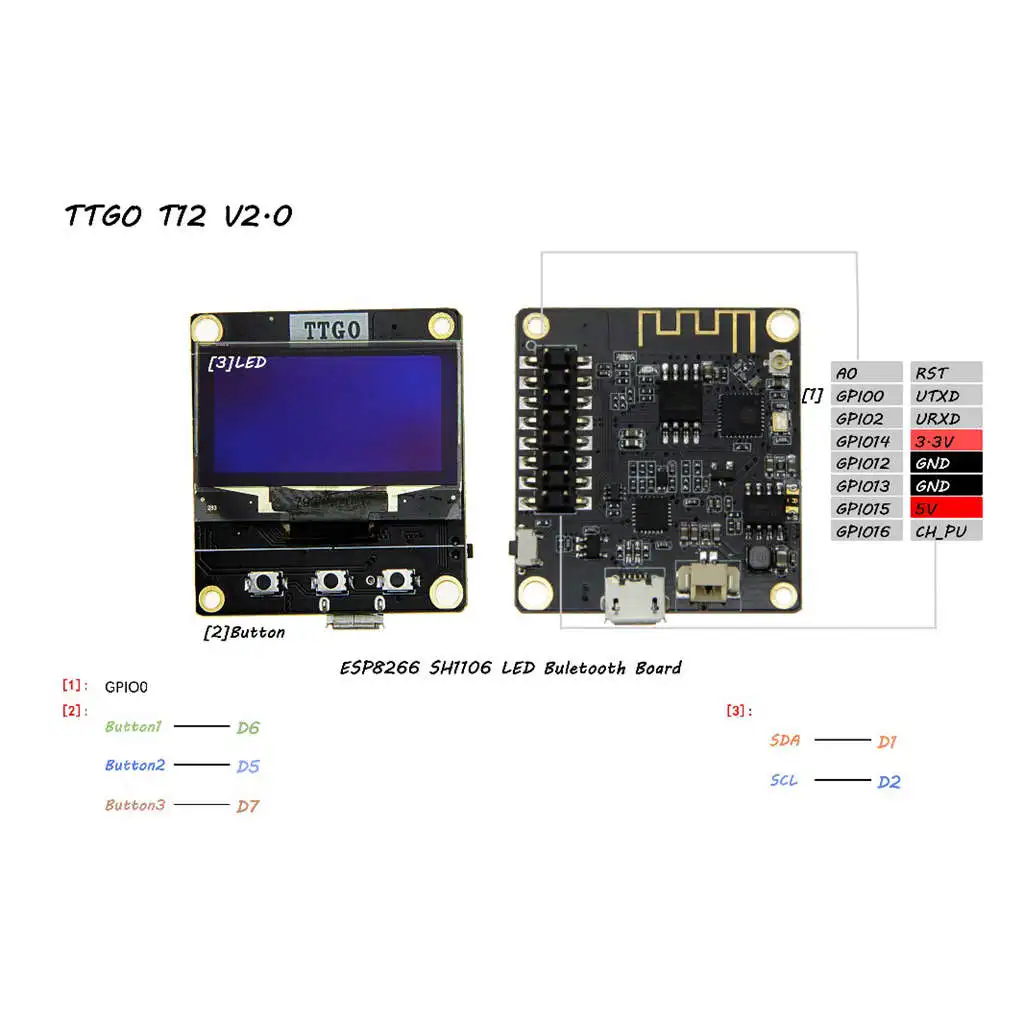 Ttgo к Esp8266 Oled Sh1106 1 3 дюймов Метеостанция Wifi метеомодуль|Печатные платы| |