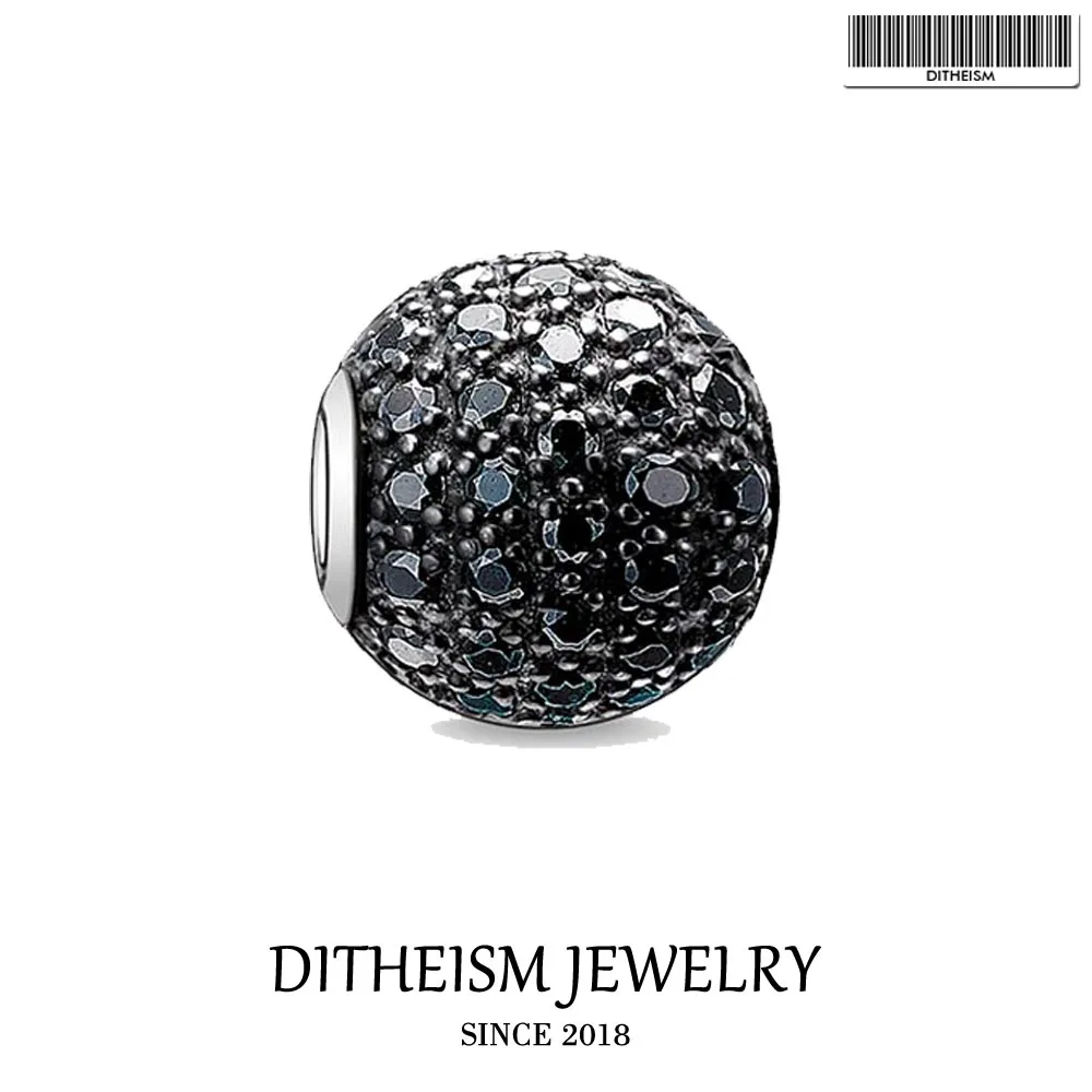 DIY бусины черный CZ Pave Charm 2018 новые модные серебряные ювелирные изделия модный