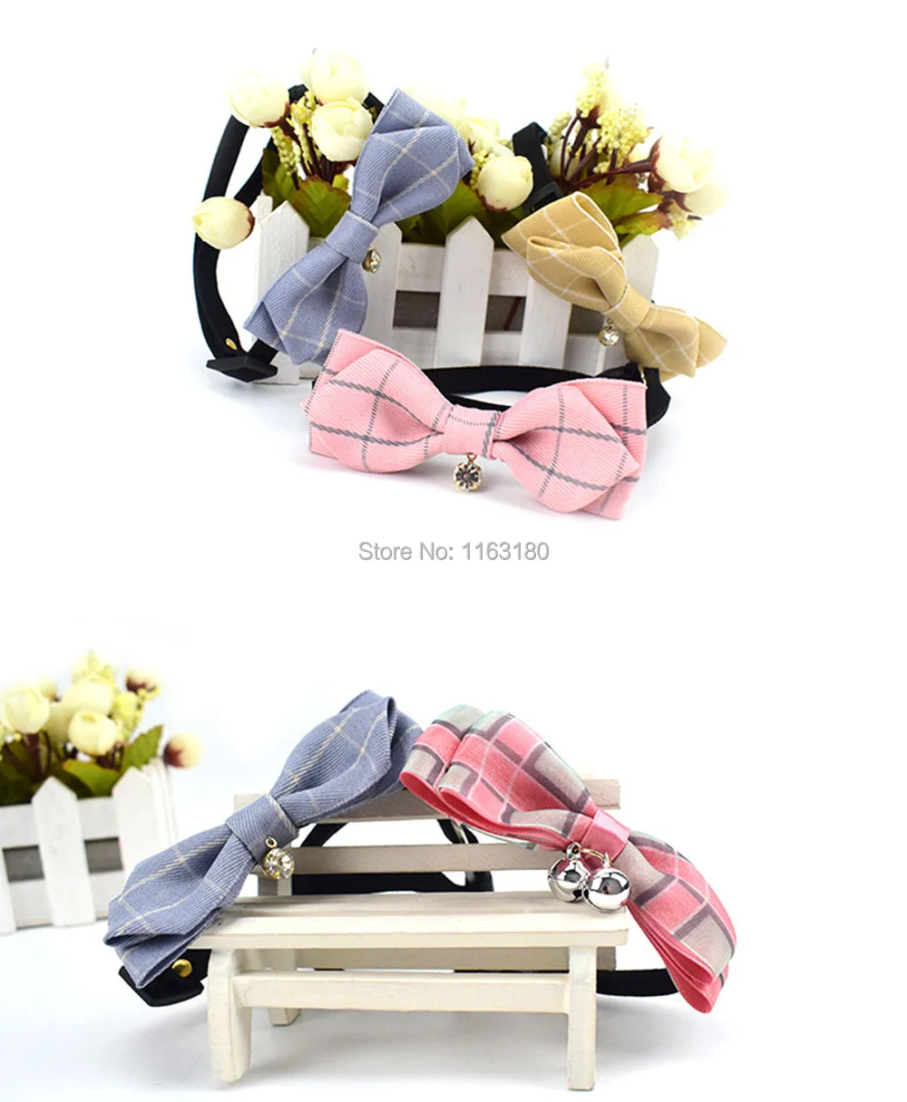 72pcs/lot Dog Collar Pet Collars With Bowknot Bells Charm Necklace For Dogs Cat Supplies | Дом и сад