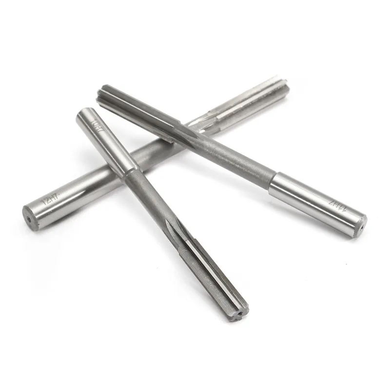 

DANIU 10Pcs Silver 3-12mm High Speed Steel Machine Reamer Set H7 Straight Shank Milling Chucking Reamer Straight Shank