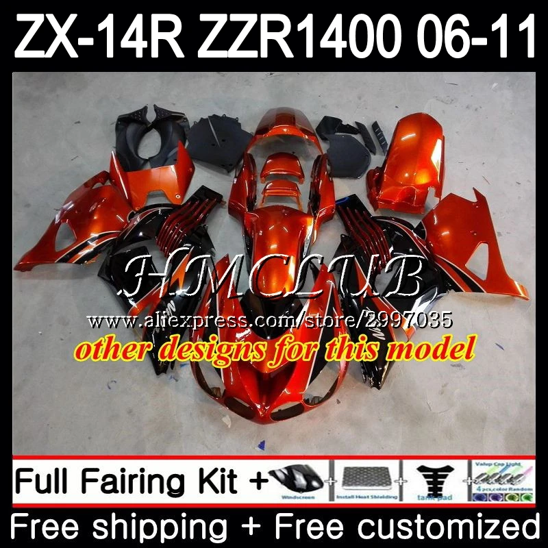 Набор для KAWASAKI NINJA ZX 14R 2006 2007 2008 2009 2010 2011 68HC.0 ZX-14R ZZR1400 ZX14R 06 07 08 09 10 11 обтекатель новый