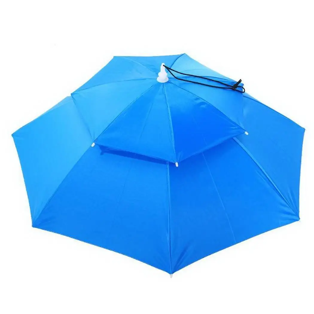 Portable Double-layer Breathable Anti-UV Waterproof Sunscreen Umbrella Elastic Band Adults Summer Cap Outdoor | Спорт и развлечения