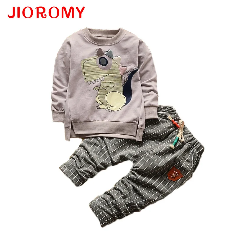 JIOROMY 2019 костюм для маленьких мальчиков и девочек Футболка 2 шт./компл. мультяшный