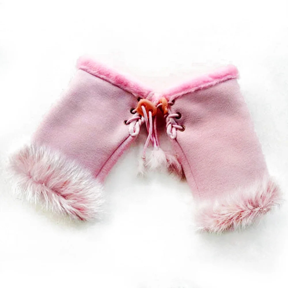 

Замшевые перчатки с кроличьим мехом на половину пальцев для девочек; ручная работа; модные красивые женские теплые перчатки; сезон зима-осе...