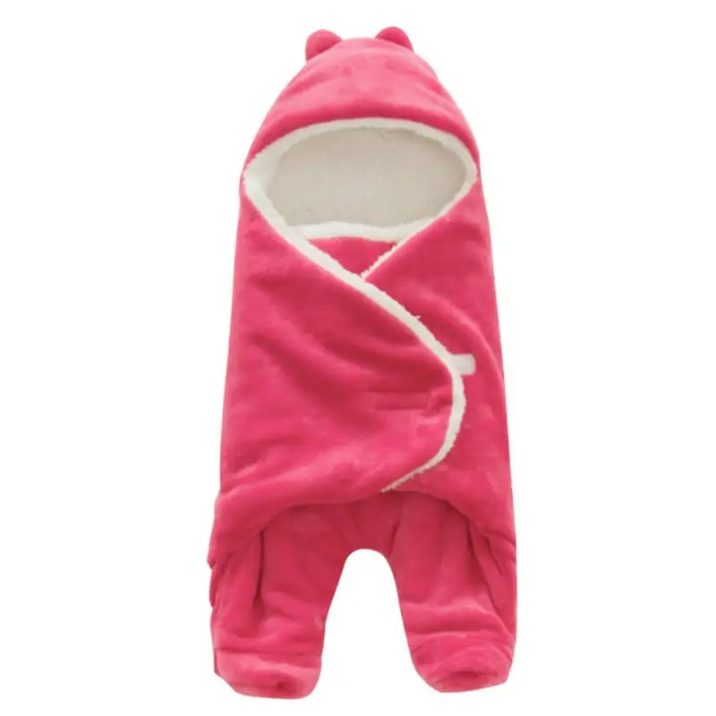 Baby Blanket Envelope Swaddle Winter Wrap Coral Fleece Newborn Sleeper Infant Stroller Toddlers Sleeping Bag |