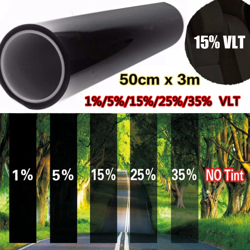 50*300 см Тонировочная пленка для окна автомобиля 15% черная для окна автомобиля стеклянная Солнцезащитная Наклейка Автомобильные аксессуары наклейка для автомобиля s Windows Тонировочная пленка