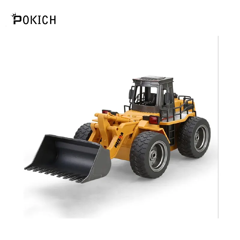 Pokich RC 1:18 колесный фронтальный погрузчик бульдозер с дистанционным управлением Грузовик 6 каналов 2,4 г сплав автомобиль трактор игрушка с подсветкой