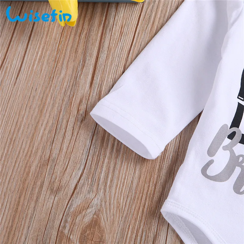 Wisefin Set Baby Clothes Cartoon Elephant Newborn Boy Outfits Animal Clothing For Girl 3Pcs Bodysuits+Pants+Hat | Детская одежда и