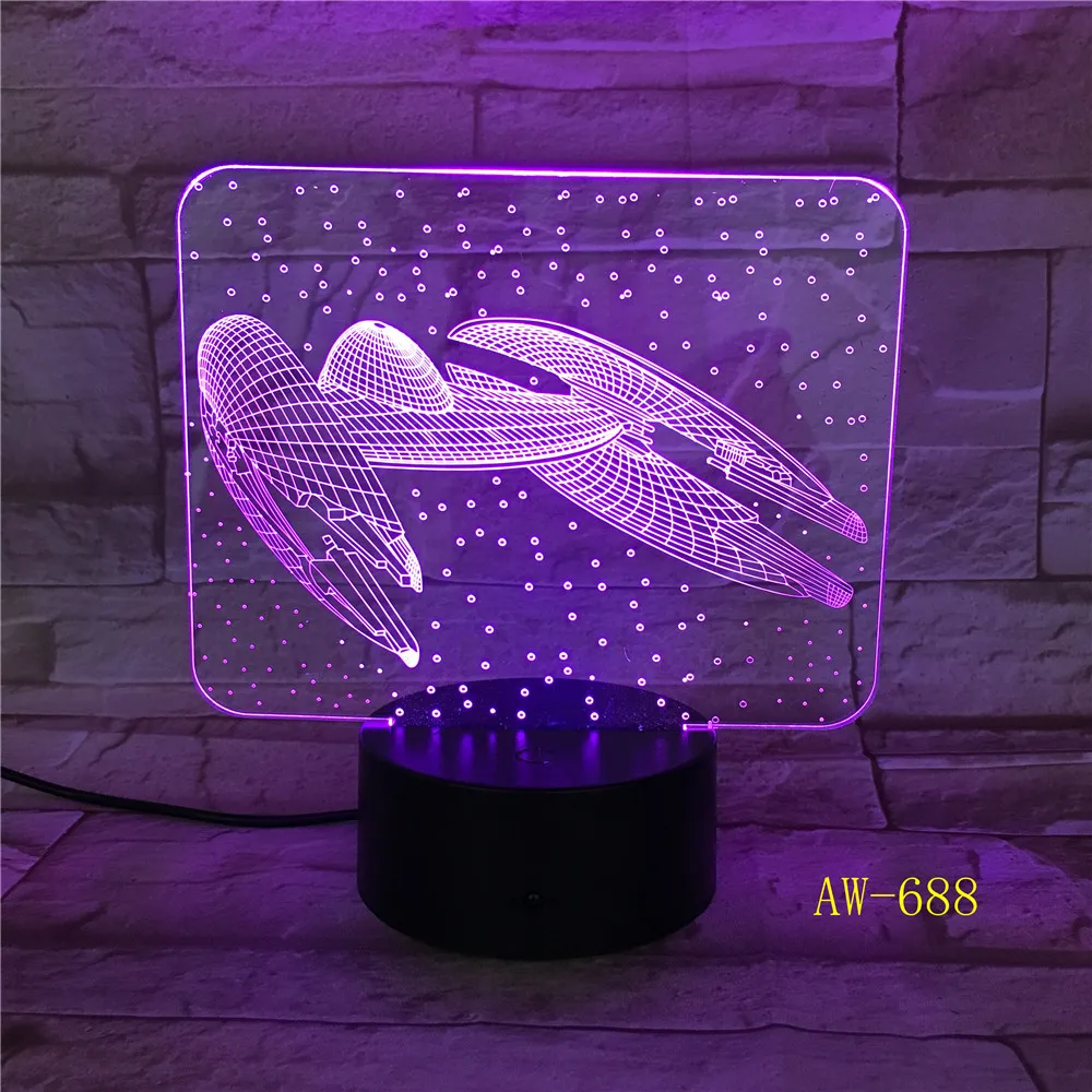 7 Colors Change 3D Vision Airplane Modelling Led Aircraft Night Light Desk Lamp Decor Usb Sleep Lighting Fixtures Gifts AW-688 | Лампы и