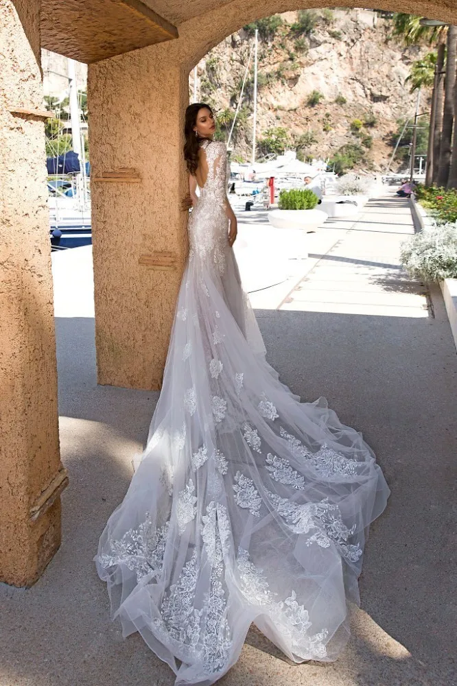 Vivian's Bridal 2018 сексуальное свадебное платье с вырезом спереди и открытой спиной