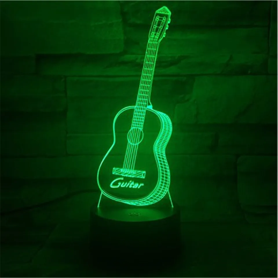 Новогодние подарки 3D USB led ночник гитара гостиная Настольная лампа гитарра настольная подарок для родителей