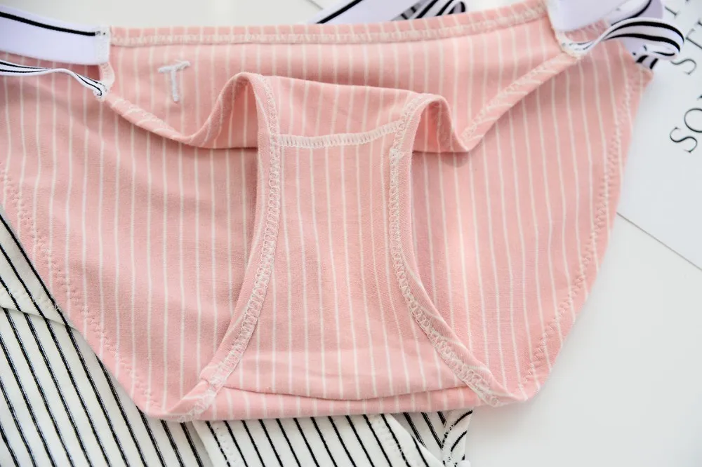 Новые стринги в полоску для девочек сексуальное женское белье трусики из чистого