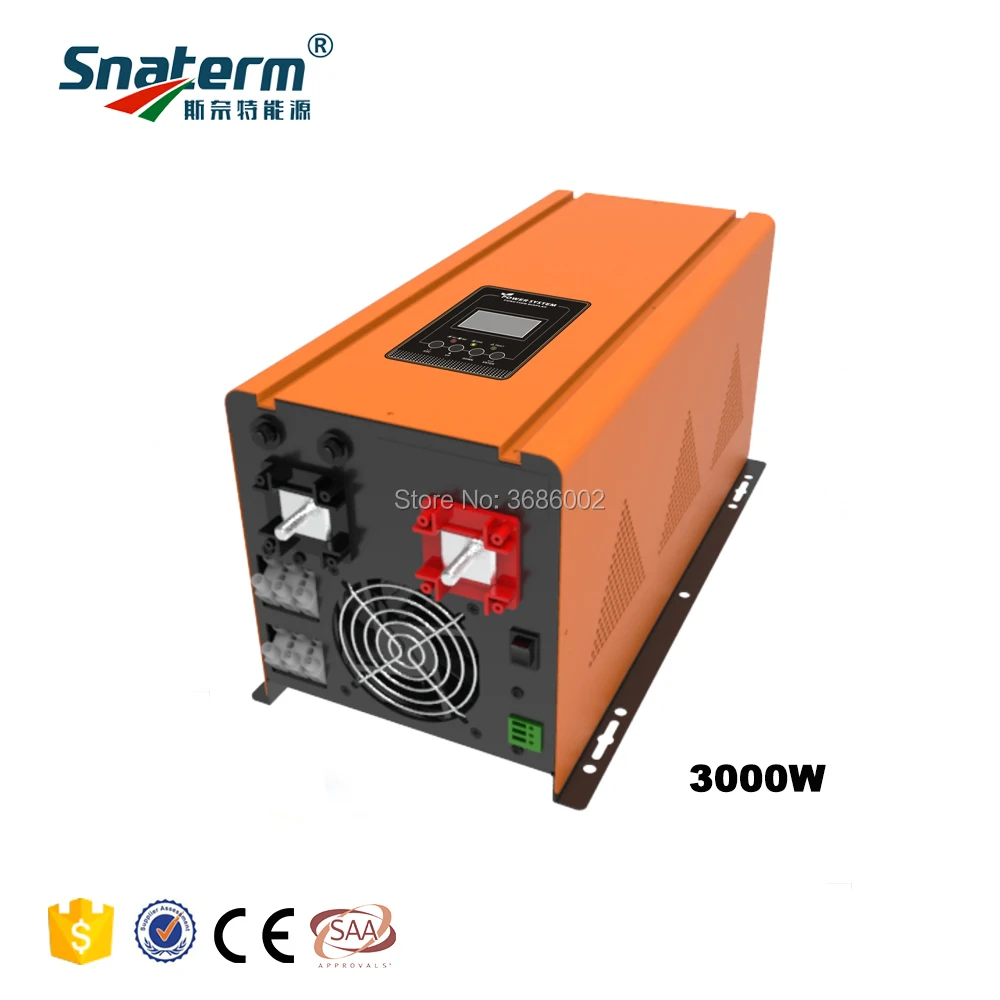 3000W инвертор с чистым синусом 3KW солнечный решетки DC12V 24V 48V постоянного тока до AC110V