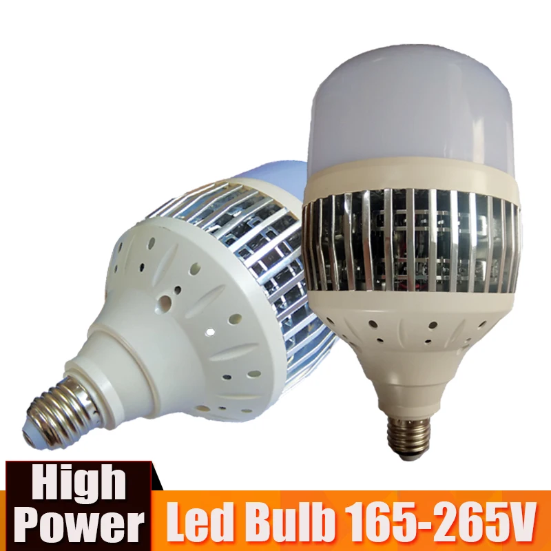 Высокая Мощность 150 W 100 Вт 80 50 Светодиодный лампочки E27 E40 220 V лампа высокой яркости