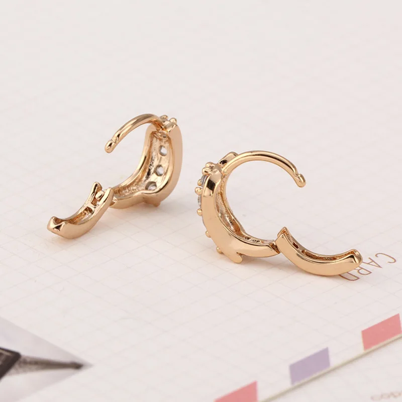 Fashion Womens Ladies Girl Plated Clear Crystal Zircon Ear Hoop Earring Section Dangle Earrings For Anniversary Day Jewelry | Украшения и