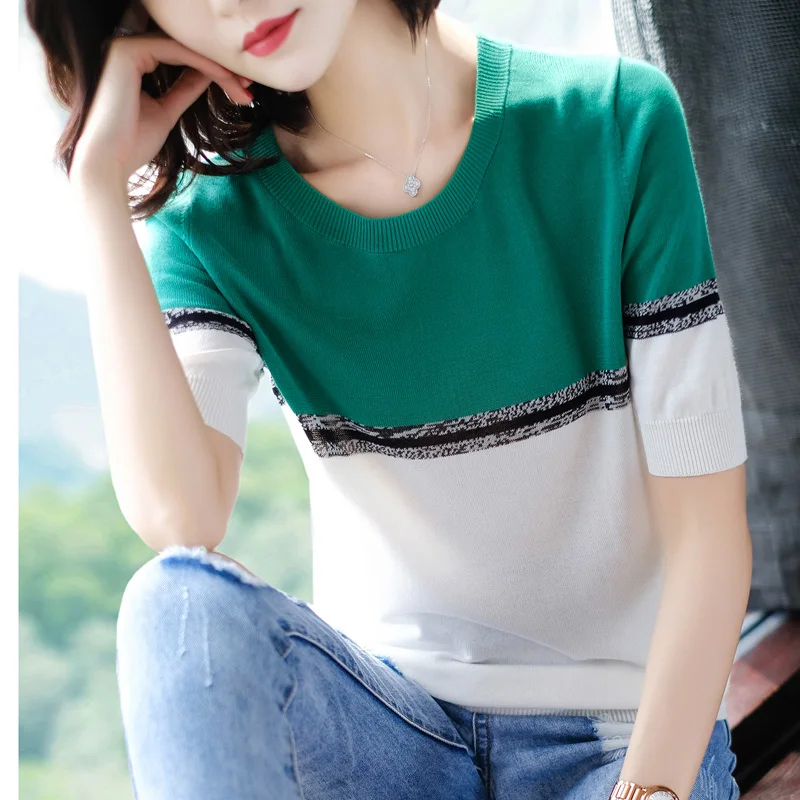 Летний пуловер 2019 женская обувь вязать высокие эластичные джемпер для женщин