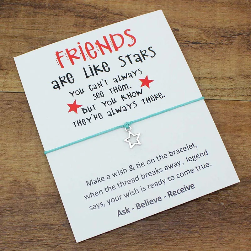 Браслет для девочек Exquesite Wish Friends is like Stars 1 шт. браслет на удачу регулируемый