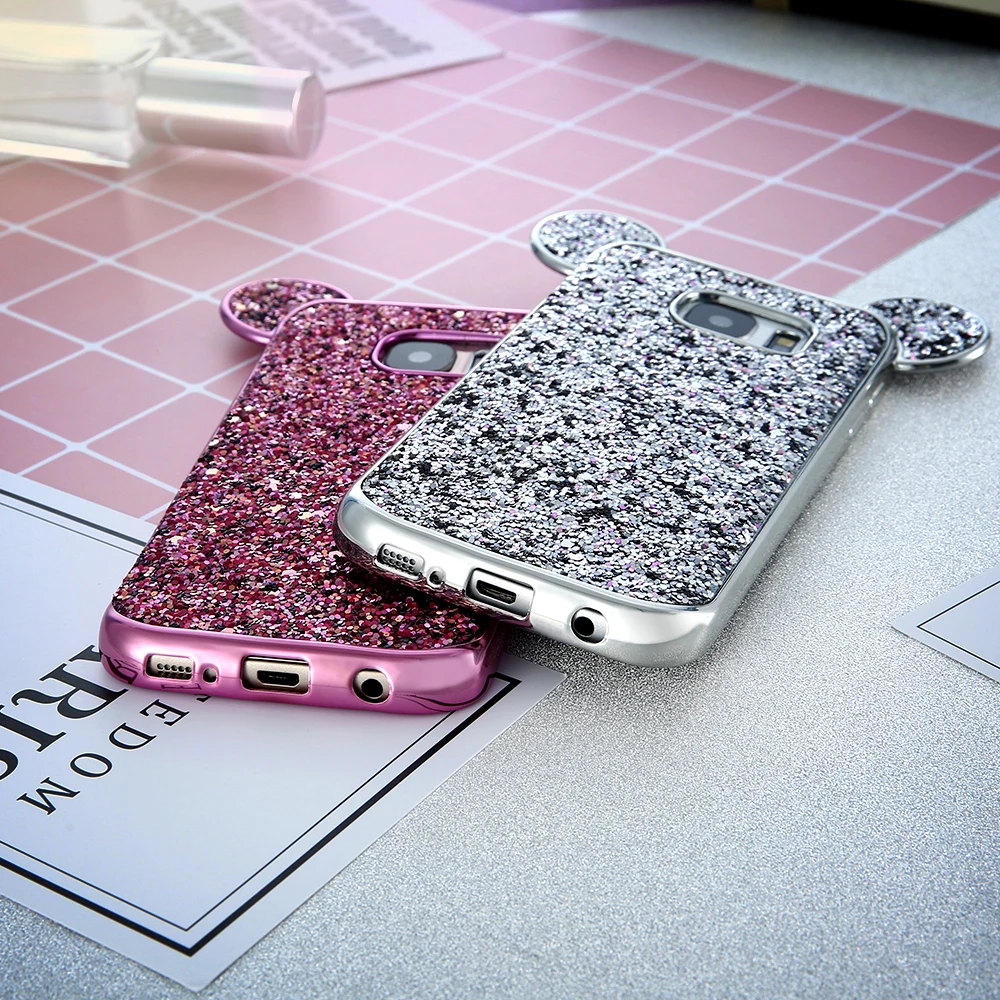 KISSCASE Cute Mickey Mouse Case For Samsung Galaxy S8 Plus S7 S6 Edge Luxury Glitter Sequins Slim Soft TPU |