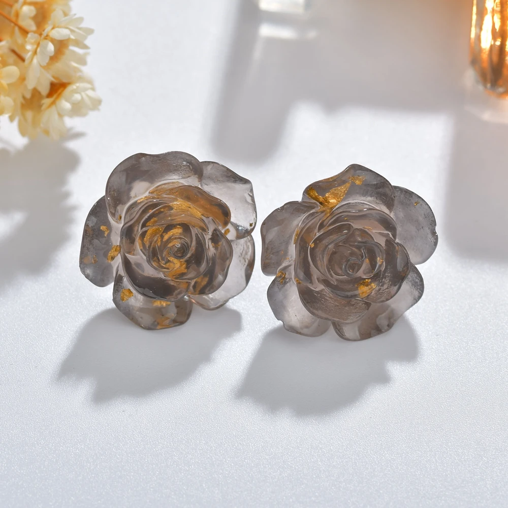 Элегантные женские серьги хорошего качества 2 цвета цветок смолы маленькие