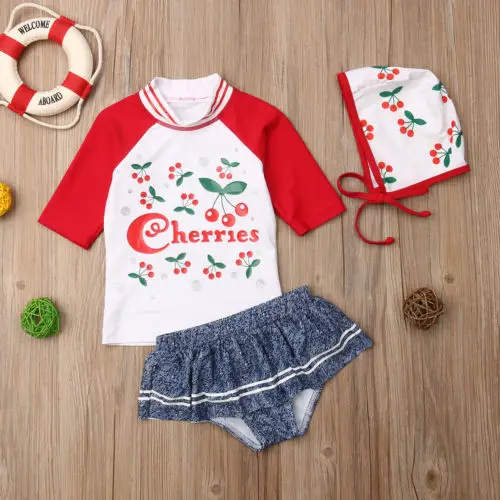 2019 брендовая Cherry маленьких девочек топы корректирующие юбки пачки кепки 3 шт.